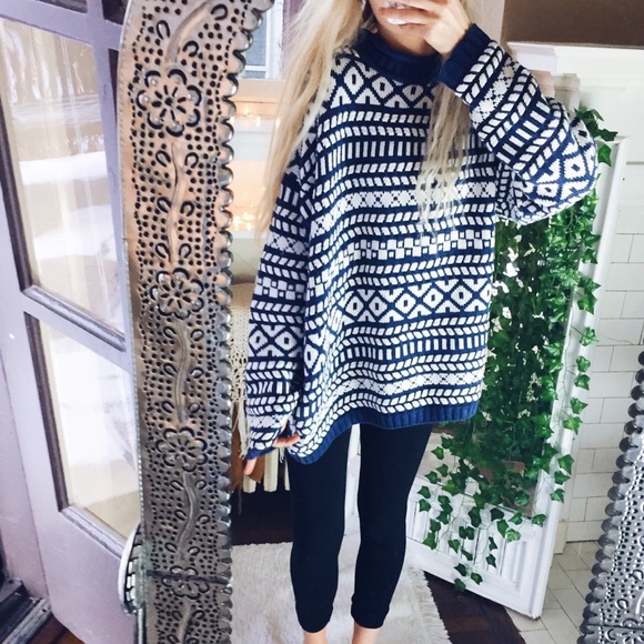 Sweaters - Indigo Aquarius Mock Cowl Sweater A136